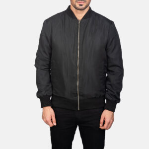 black bomber jacket